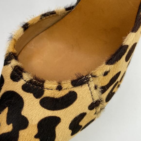 New L.A.M.B. Pounce Leopard Print Calf Hair Asymmetrical D'orsay Platform Pump 7 - Picture 14 of 14